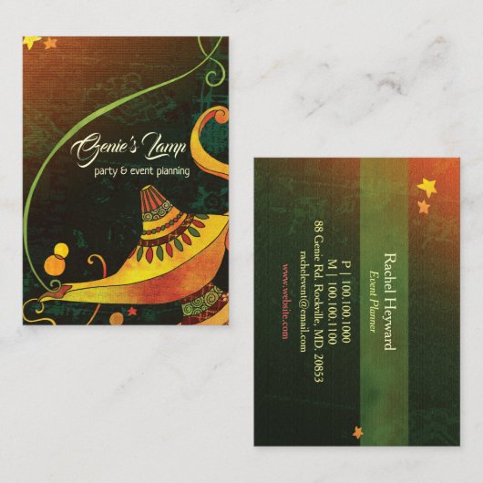 Genie's Lamp Chic Fantasy Visitekaartje (Voorkant / Achterkant)