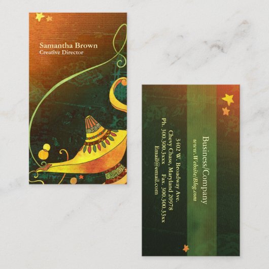 Genie's Lamp Event Planner Visitekaartje (Voorkant / Achterkant)