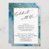 Geniet alleen van Blauwgroen en Gold Ink-ontvangst Kaart (Voorkant / Achterkant)