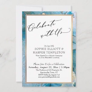 Geniet alleen van Blauwgroen en Gold Ink-ontvangst Kaart