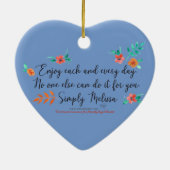 Geniet elke dag van hartvormig ornament (Achterkant)