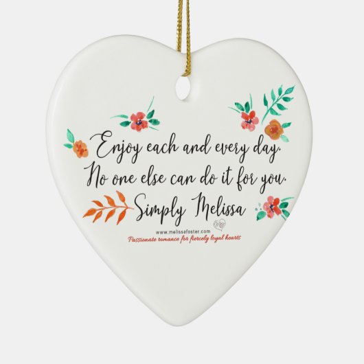 Geniet elke dag van hartvormig ornament (Rechts)