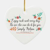 Geniet elke dag van hartvormig ornament (Achterkant)