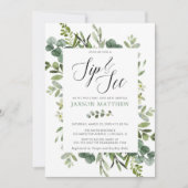 Geniet en zie genderneutraal eucalyptusgroen kaart (Voorkant)