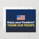 Geniet je van je vrijheid? Dank onze troepen Briefkaart (Voorkant / Achterkant)