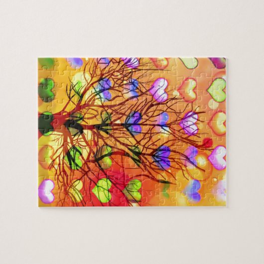 Geniet met meerdere harten legpuzzel (Horizontaal)