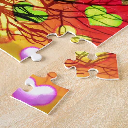 Geniet met meerdere harten legpuzzel (Zijkant)