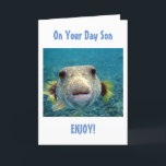 GENIET, ONTSPAN EN WEET DAT JE VAN JE VERJAARDAG H KAART<br><div class="desc">DEZE PUFFERVIS IS ZO KLAAR OM JE ZOON TE VERTELLEN *** HIJ IS GELIEFD OP ZIJN * VERJAARDAG * EN DAT JE HOOPT DAT HIJ KAN GENIETEN EN ONTSPANNEN OP ZIJN SPECIALE DAG!</div>