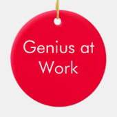 Geniet op het werk / Kom op met deurteken Keramisch Ornament (Achterkant)