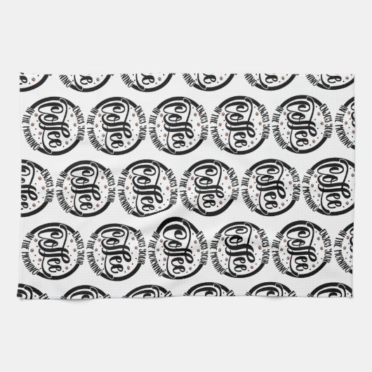 Geniet 's ochtends van uw koffie theedoek (Horizontaal)