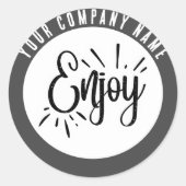 Geniet van aangepaste bedrijven ronde sticker (Voorkant)