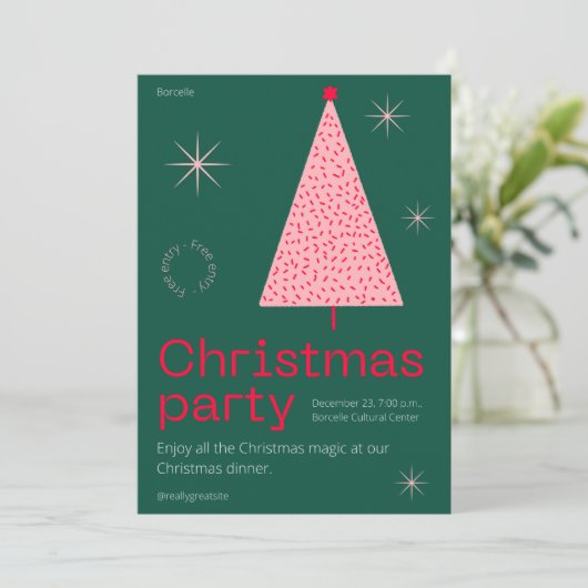 Geniet van alle Kerst magie Uitnodiging (Staand voorkant)
