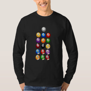 Geniet van Cool Pool Biljart Game Balls Graphic T-shirt