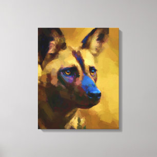 Geniet van de Afrikaanse wilde hond kunst Canvas Afdruk