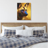 Geniet van de Afrikaanse wilde hond kunst Canvas Afdruk (Insitu (Slaapkamer))