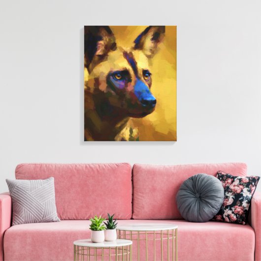 Geniet van de Afrikaanse wilde hond kunst Canvas Afdruk (Insitu (Woonkamer))