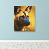 Geniet van de Afrikaanse wilde hond kunst Canvas Afdruk (Insitu (Houten vloer))
