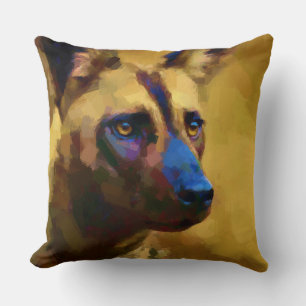 Geniet van de Afrikaanse wilde hond kunst Kussen