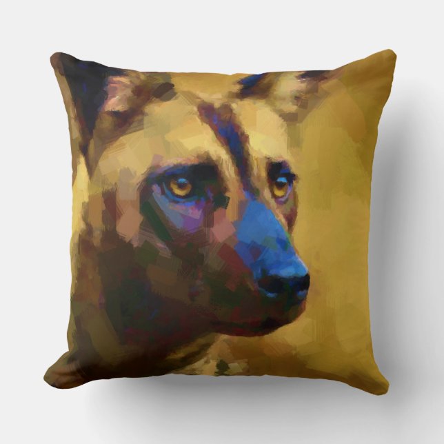 Geniet van de Afrikaanse wilde hond kunst Kussen (Voorkant)