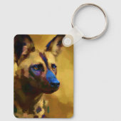 Geniet van de Afrikaanse wilde hond kunst Sleutelhanger (Achterkant)