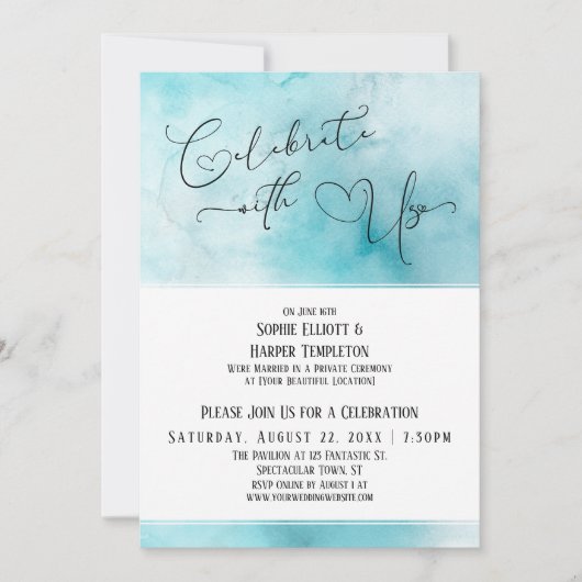 Geniet van de Blauwgroen Ontvangst van de Witte Wa Kaart (Voorkant)