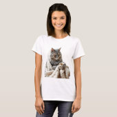 Geniet van de Cat Winter Tea T-shirt (Voorkant volledig)