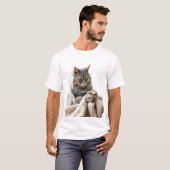 Geniet van de Cat Winter Tea T-shirt (Voorkant volledig)