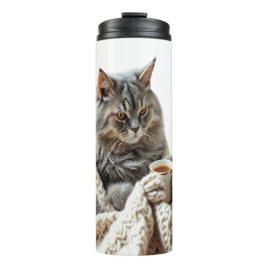 Geniet van de Cat Winter Tea Thermosbeker (Voorkant)