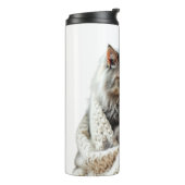 Geniet van de Cat Winter Tea Thermosbeker (Gedraaid links)