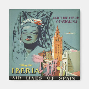 Geniet van de charme van Andalusië, Spanje, Vintag Magneet