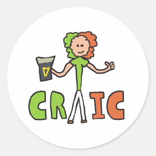 Geniet van de Craic Ronde Sticker (Voorkant)