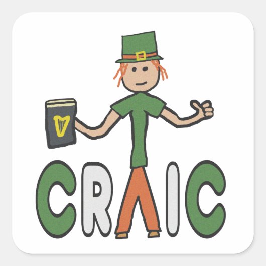 Geniet van de Craic Vierkante Sticker (Voorkant)