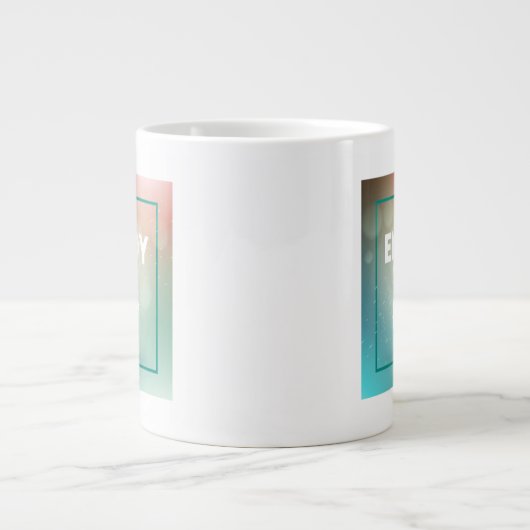 Geniet van de dag grote koffiekop (Voorkant)