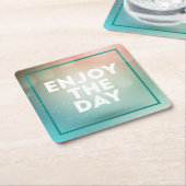 Geniet van de dag kartonnen onderzetters (Schuin)