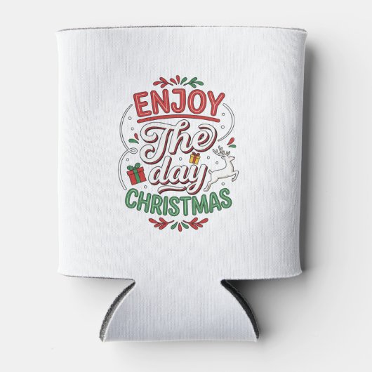 Geniet Van De Dag Kerst Rendier Cadeau Blikjeskoeler (Voorkant)