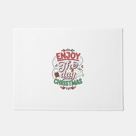 Geniet Van De Dag Kerst Rendier Cadeau Deurmat (Voorkant)