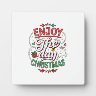 Geniet Van De Dag Kerst Rendier Cadeau Fotoplaat