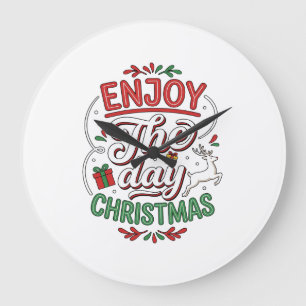 Geniet Van De Dag Kerst Rendier Cadeau Grote Klok