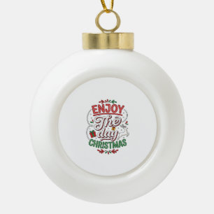 Geniet Van De Dag Kerst Rendier Cadeau Keramische Bal Ornament