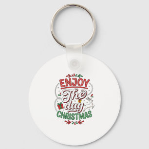 Geniet Van De Dag Kerst Rendier Cadeau Sleutelhanger