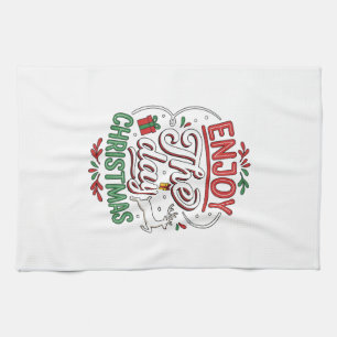 Geniet Van De Dag Kerst Rendier Cadeau Theedoek