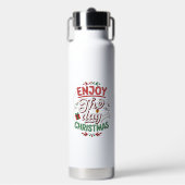 Geniet Van De Dag Kerst Rendier Cadeau Waterfles (Voorkant)