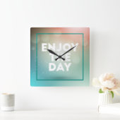 Geniet van de dag vierkante klok (Huis)