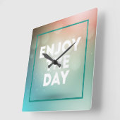 Geniet van de dag vierkante klok (Hoek)