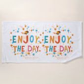 Geniet van de Dagstrand Handdoek (Voorkant)