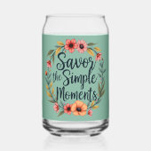 Geniet van de eenvoudige momenten Boho Floral Quot Blikvorm Glas (Voorkant)
