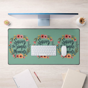 Geniet van de eenvoudige momenten Boho Floral Quot Bureaumat