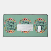 Geniet van de eenvoudige momenten Boho Floral Quot Bureaumat (Keyboard & Muis)