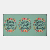 Geniet van de eenvoudige momenten Boho Floral Quot Bureaumat (Voorkant)