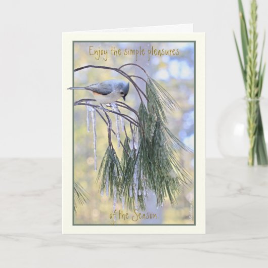 Geniet van de eenvoudige Plezier van de Seizoen: Feestdagen Kaart (Voorkant)